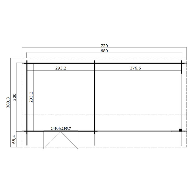Lasita New York 22.5 x 10 Ft. Apex Roof Summerhouse With An Undercover Canopy (34mm)