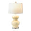 Lampe de table en céramique - 15 po de diamètre x 26,8 po - abat-jour blanc - jaune