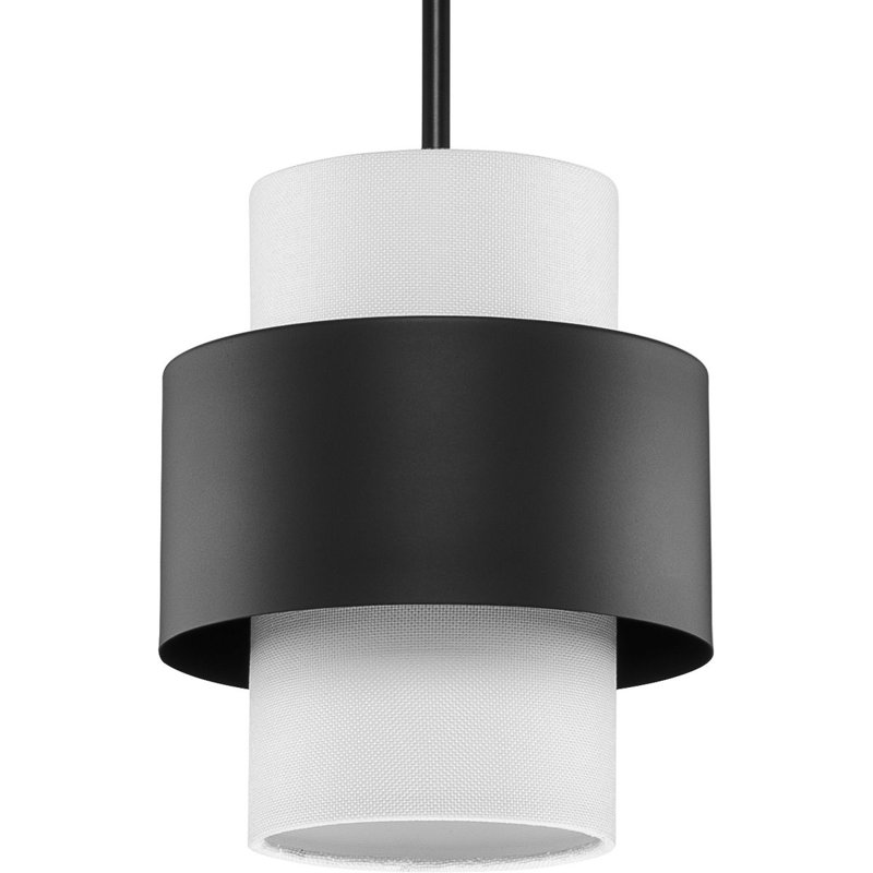 Luminaire suspendu cylindrique à 1 lumière Wathen, Noir mat