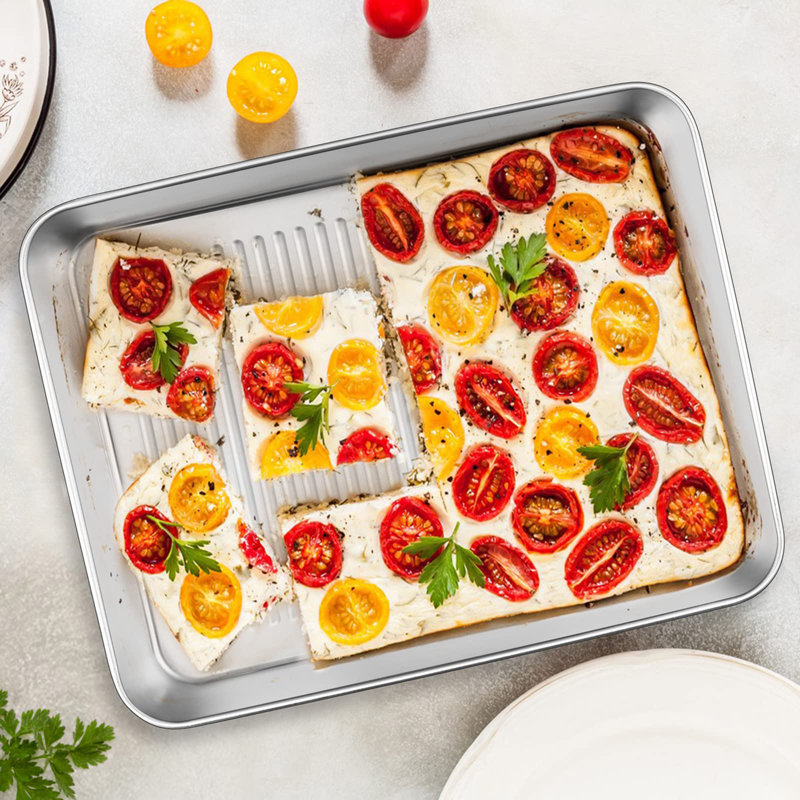 LoochMee Non-Stick Stainless Steel 3 Piece Baking Sheet Set