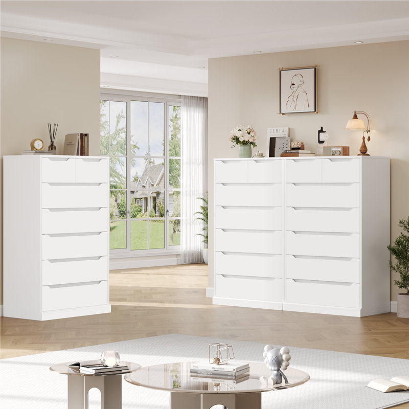 Commode 7 tiroirs, Blanc