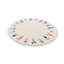 Tapis rond lavable à la machine en laine beige / orange / bleu-71598015