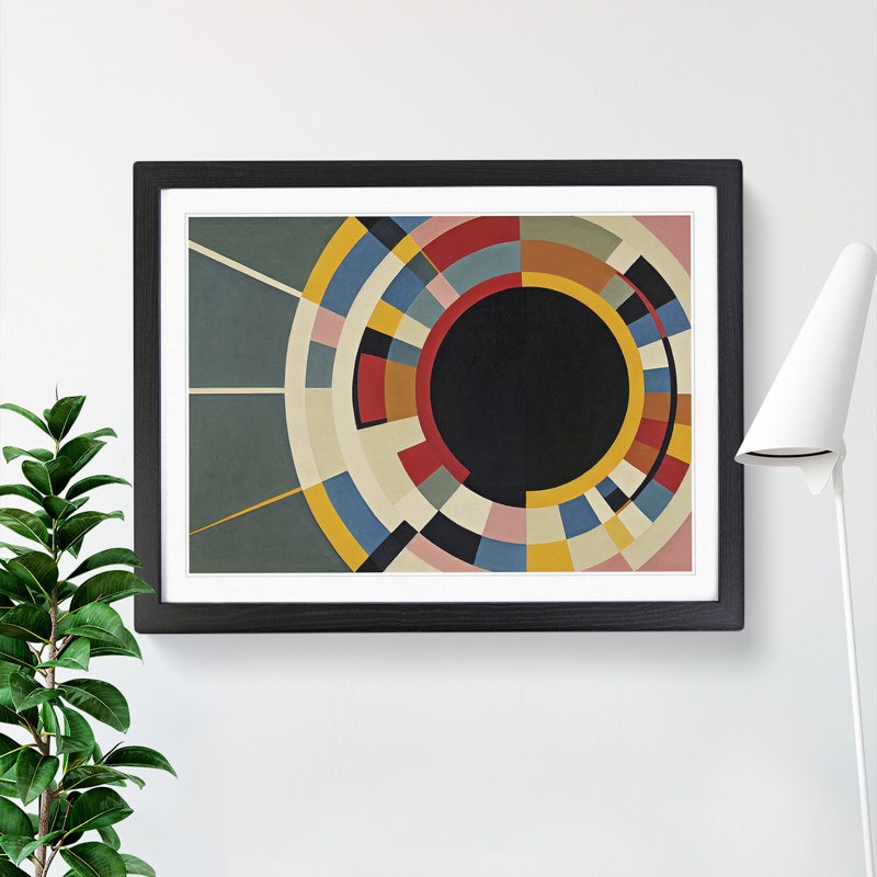 Electrifying Modern Abstract - Single Picture Frame Print, Black , 46cm H x 64cm W x 2cm D