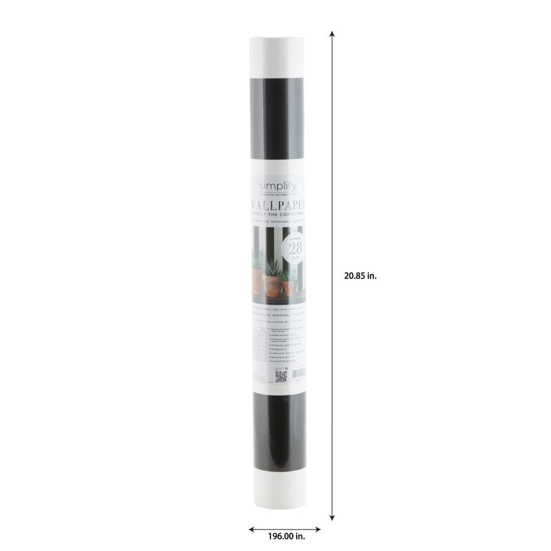 Rouleau de papier peint à rayures L 16 pi x l 1,75 po