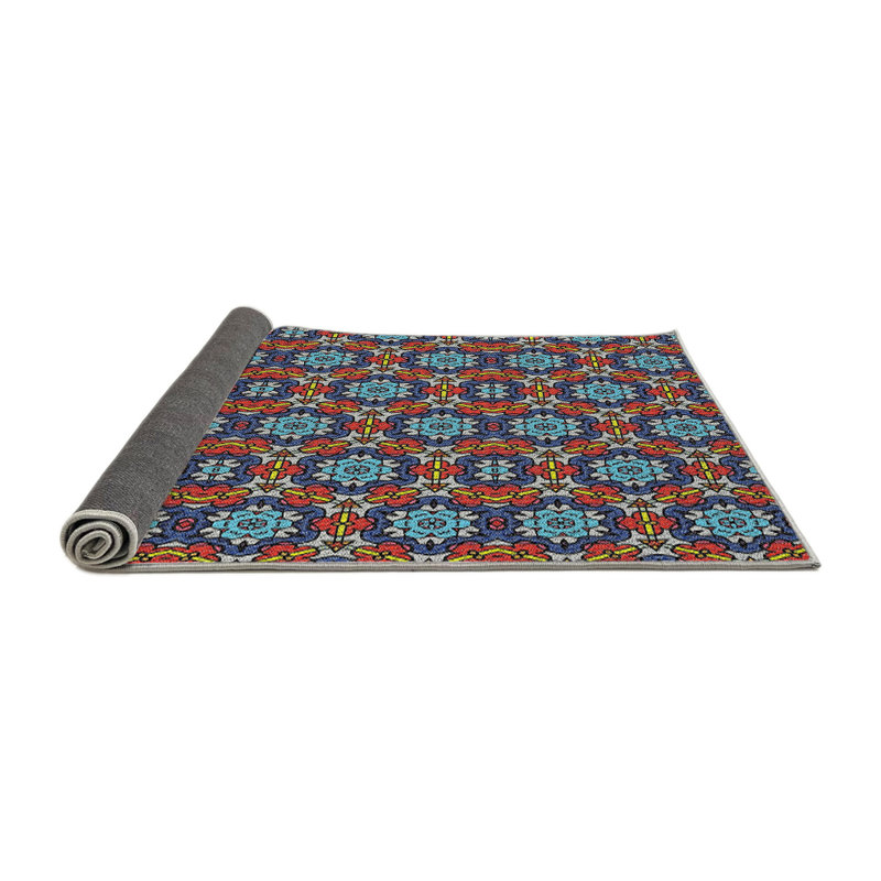 Tapis rouge / bleu Power Loom, Carré 8 pi
