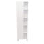 Armoire de coin, cinq tablettes ouvertes, une porte, finition blanche-1594857357