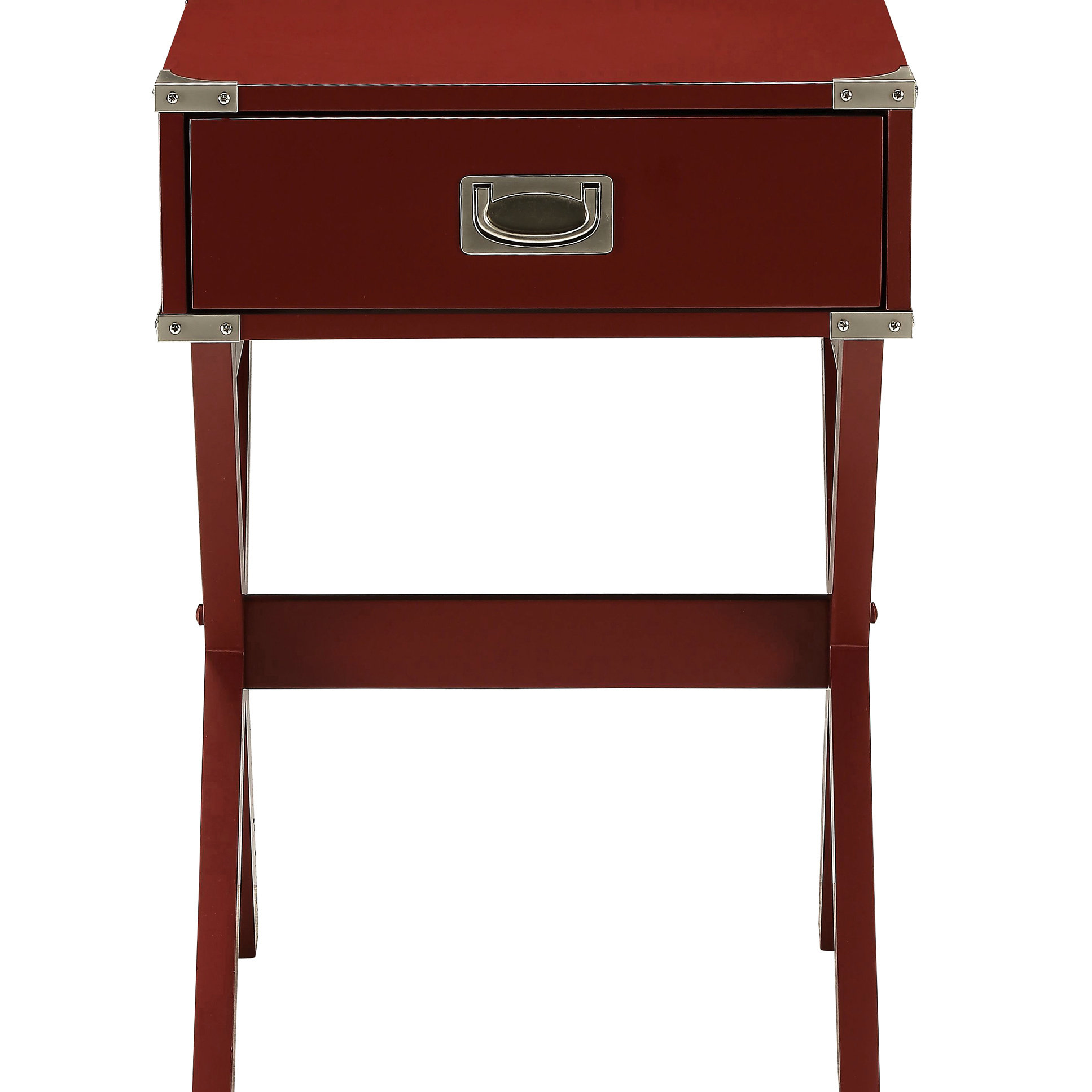 Latitude Run® Rustic White 1 End Table With Stable Base For Home ...