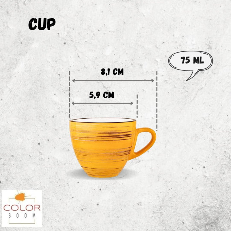 Wilmax Colourboom Teacup, Yellow, 75ml