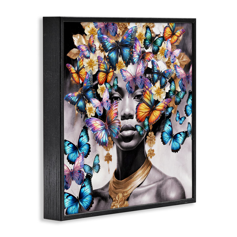 «Butterfly Flight», art giclée par Kim Allen, Giclée encadrée noir minuit, H 12 po x l 12 po