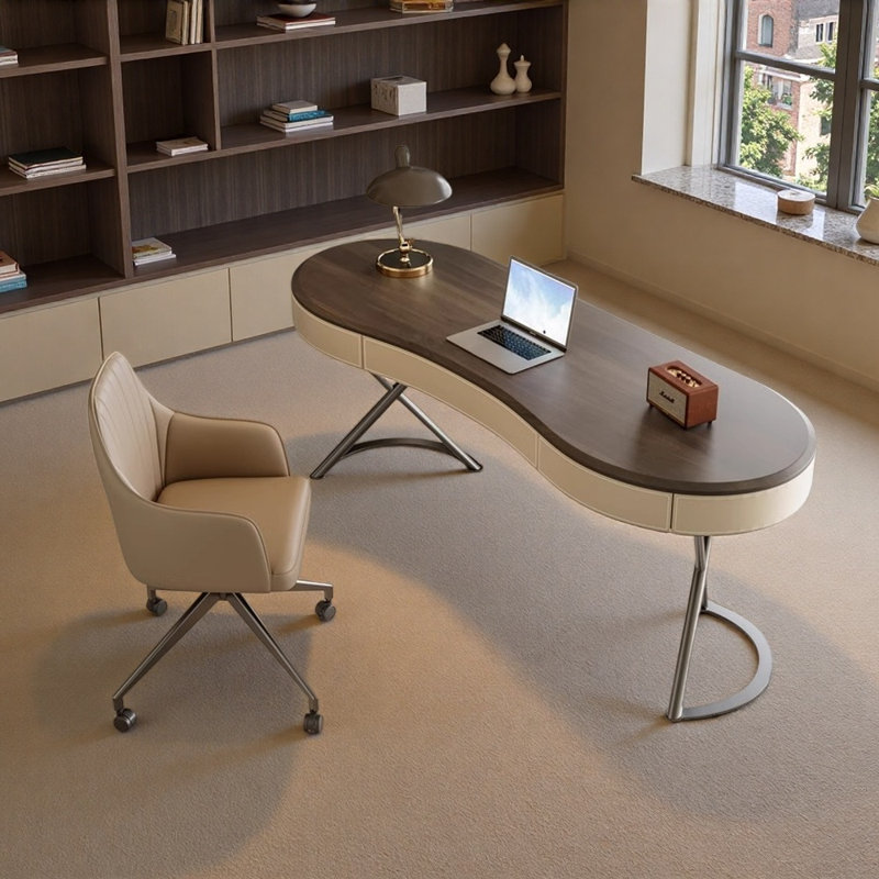 Italian minimalist style home desk and chair set