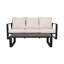 Sophistiqué avec table basse - coussins beiges, garniture en aluminium brun pour des coussins assortis élégants et intemporels