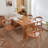 Brown Rectangular Solid Wood + Rattan Dining Table-737357105