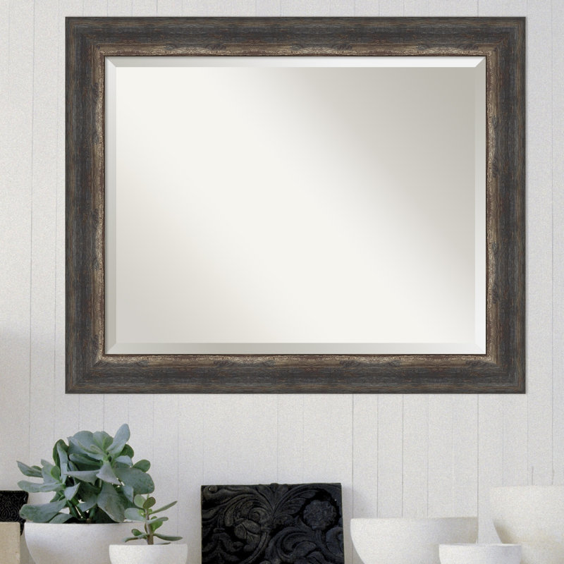 Miroir mural de salle de bain Roulston, Gris anthracite, 27 po x 33 po