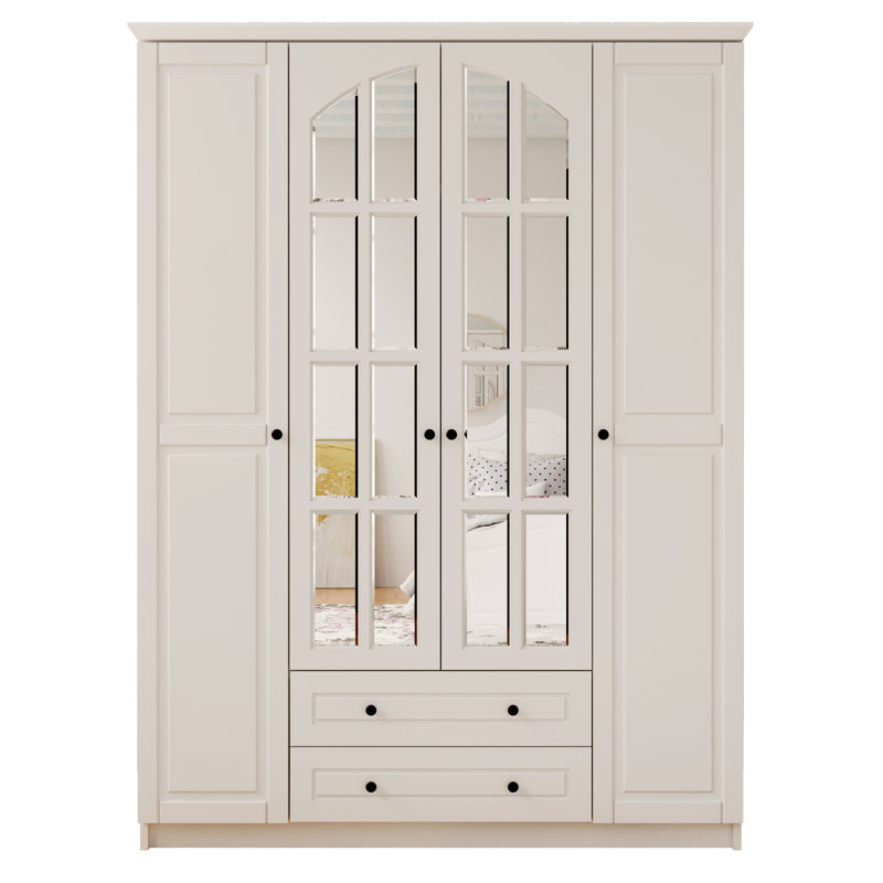 Leatherhead 4 Door Manufactured Wood Wardrobe