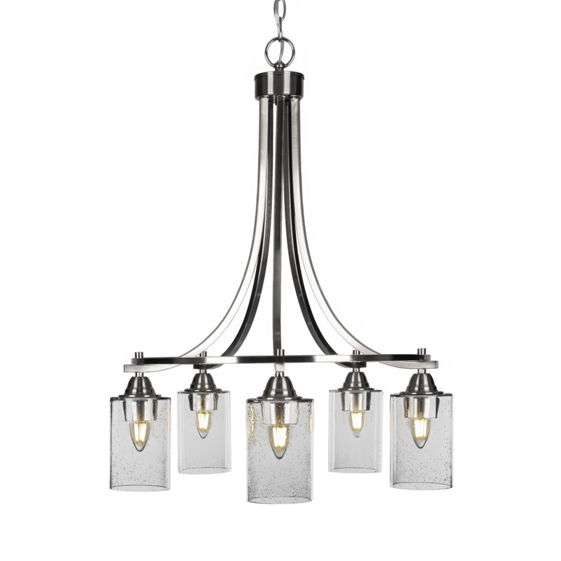 Lustre 5 lumières Michell, Nickel brossé