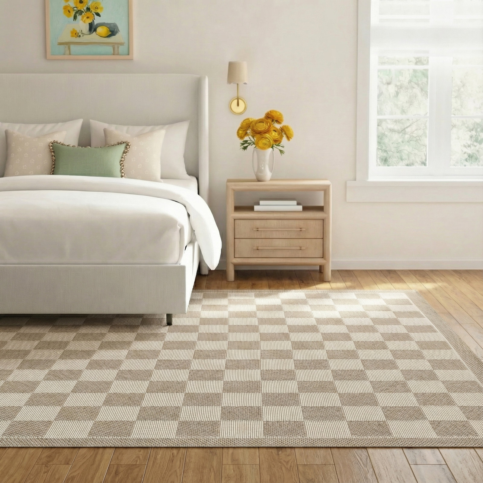 Saybrook Check Gray Indoor Outdoor Rug, Rectangle 9' x 12', null