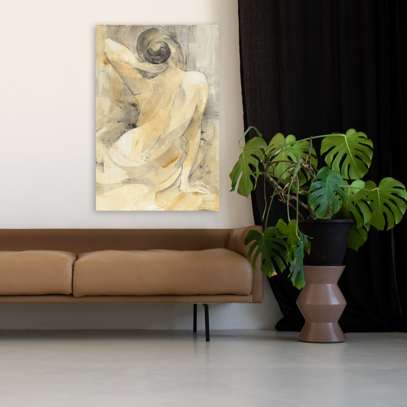 Boudoir II contemporain noir gris bain beige, H 48 po x l 32 po