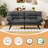 3-in-1 Convertible Futon Sofa Bed, Dual Armrest Styles, Heavy-Duty Compact Loveseat-1324285059
