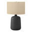 24"H, Table Lamp, Black Ceramic, Beige Shade, Contemporary, Lighting, Table Lamp