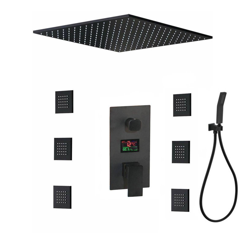 Système de douche complet thermostatique à affichage numérique avec soupape d’ébauche