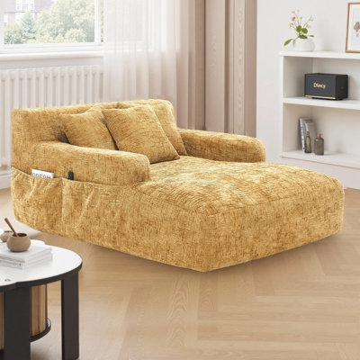 Canapé-lit Chenille Lazy avec 3 oreillers