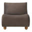 Chaise d'appoint rembourrée moderne Vernon avec silhouette courbée, coussins de dossier doubles et pieds en bois-129452199-129452201