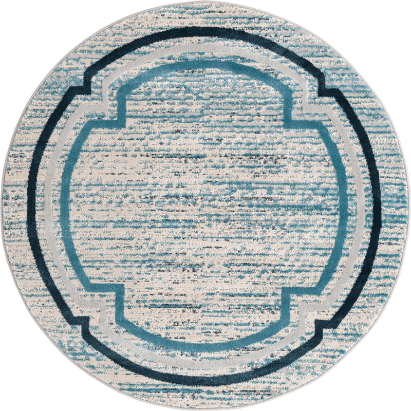 Kimberling Abstract Indoor Rug, Round 4'