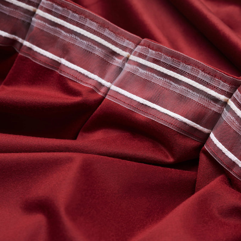 Macdoel Room Darkening Curtain Pair, Burgundy