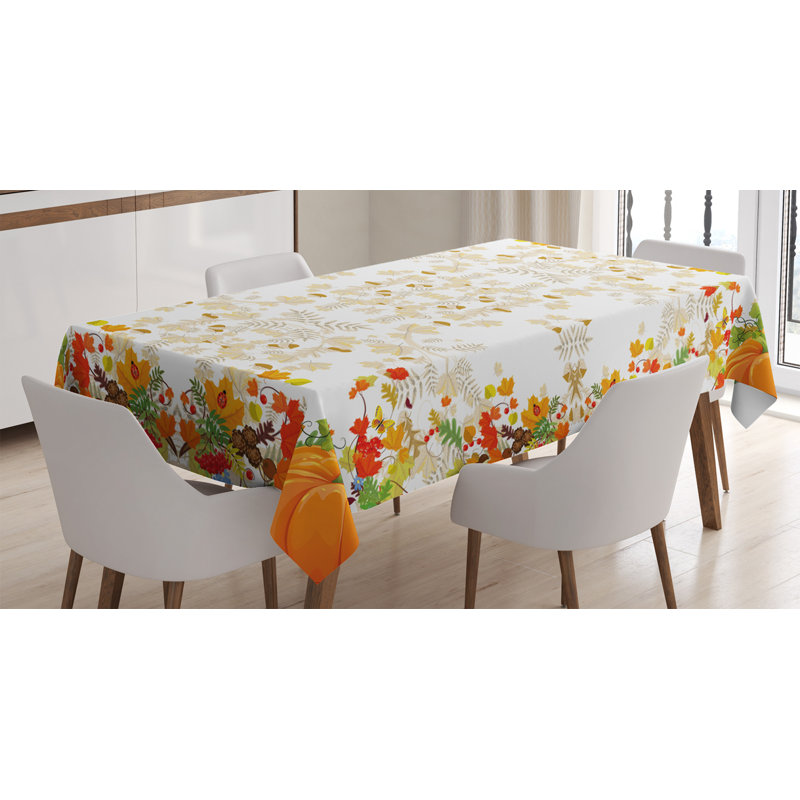 Thanksgiving Dining Room Kitchen Tablecloth, 84" L x 60" W