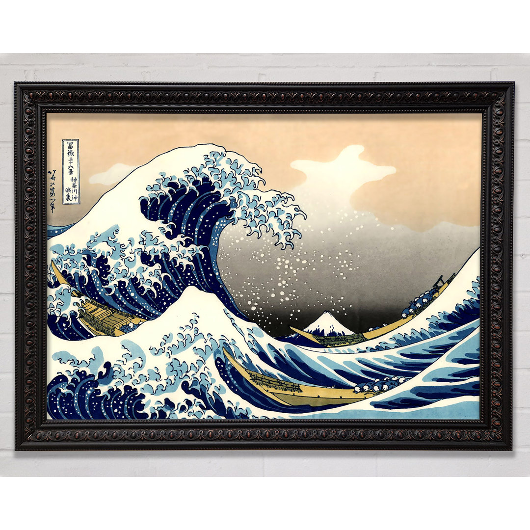 Gerahmtes Wandbild Hokusai A Big Wave Off Kanagawa