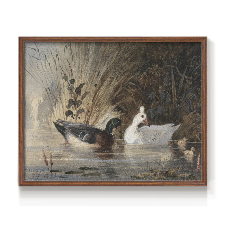 Faune rétro-X - reproduction encadrée - réaménageable, H 8 po x l 10 po, Noyer