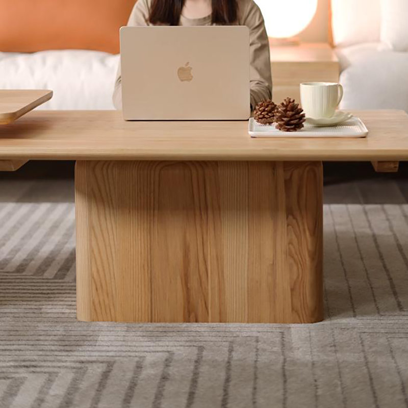 Simple ash wood cream style coffee table