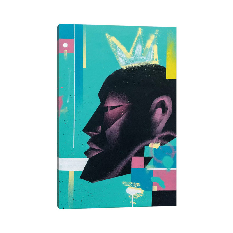 «King» par VCalvento - impression d'art graphique, Pas de tapis, Toile tendue, H 12 po x l 8 po x P 0,75 po