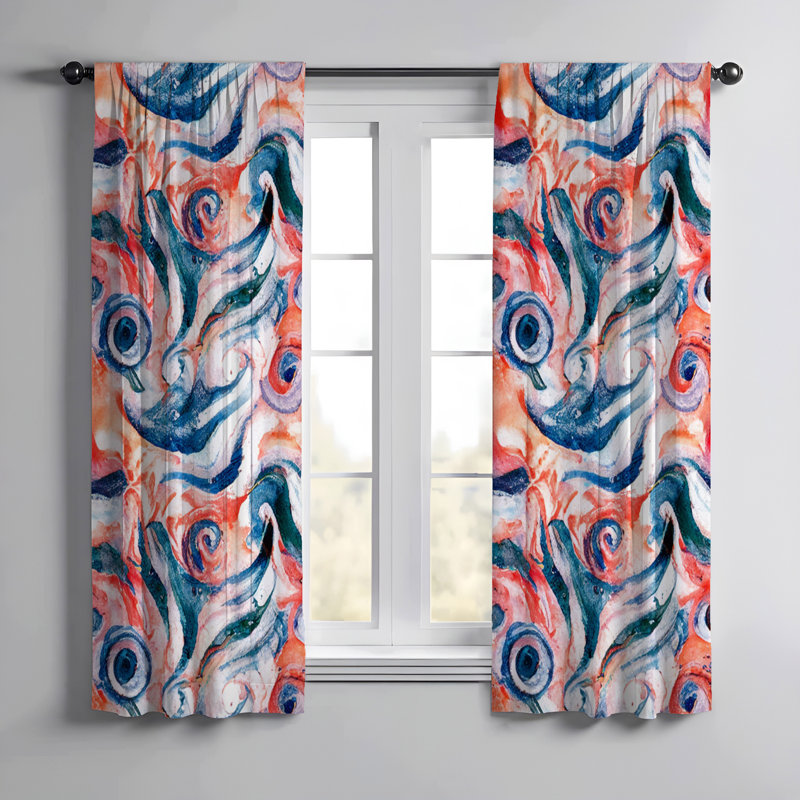 Paire de rideaux semi-transparents en polyester Embrie, L 20 po x L 82 po