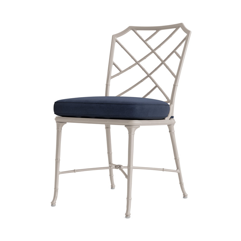Outdoor Dining Side Chair, Navy, Fusion Neptune, Dove Smooth