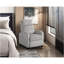 Fauteuil inclinable moderne à dossier poussoir gris clair en velours côtelé moelleux et confortable pour salon en bois massif 1pc-1900539988