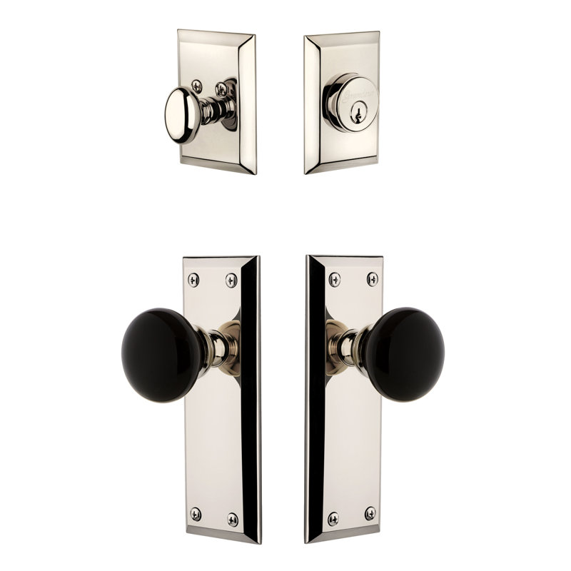 Ensemble de vestibule Fifth Avenue, Nickel poli, 2-3/4"