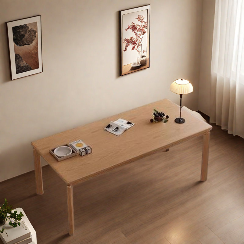 Table de salle à manger moderne en bois massif., H 29,53 po x L 78,74 po x l 35,43 po, Brun noyer