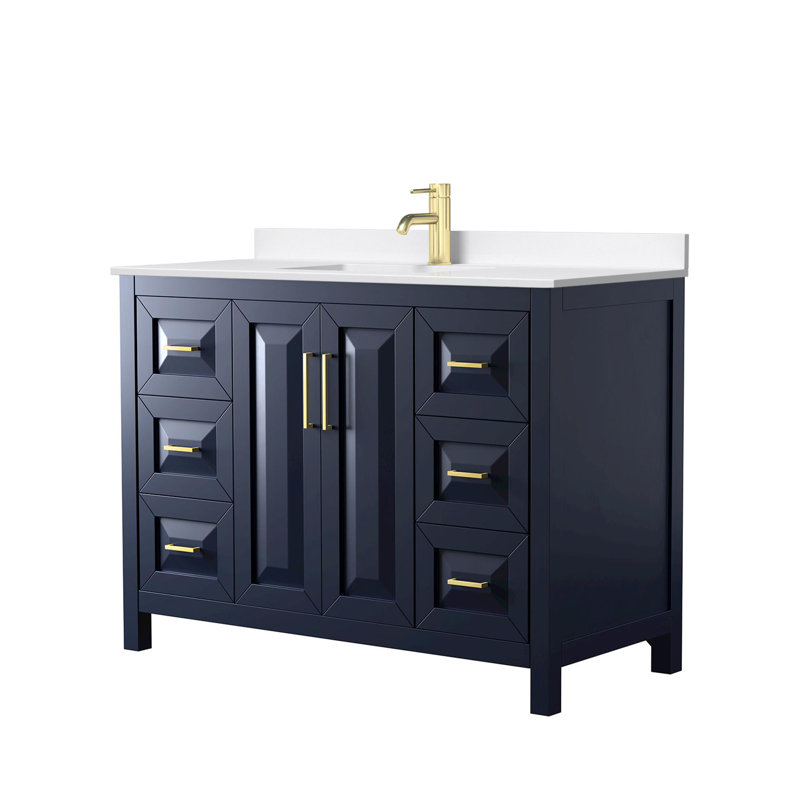 Daria 48'' W Vanity, Giotto Quartz, Brushed Gold, Blue