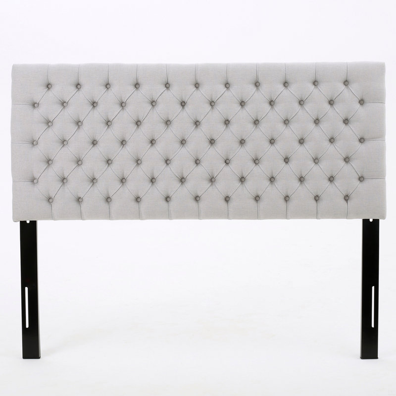 Cadre de lit avec tête de lit, Gris clair, Queen
