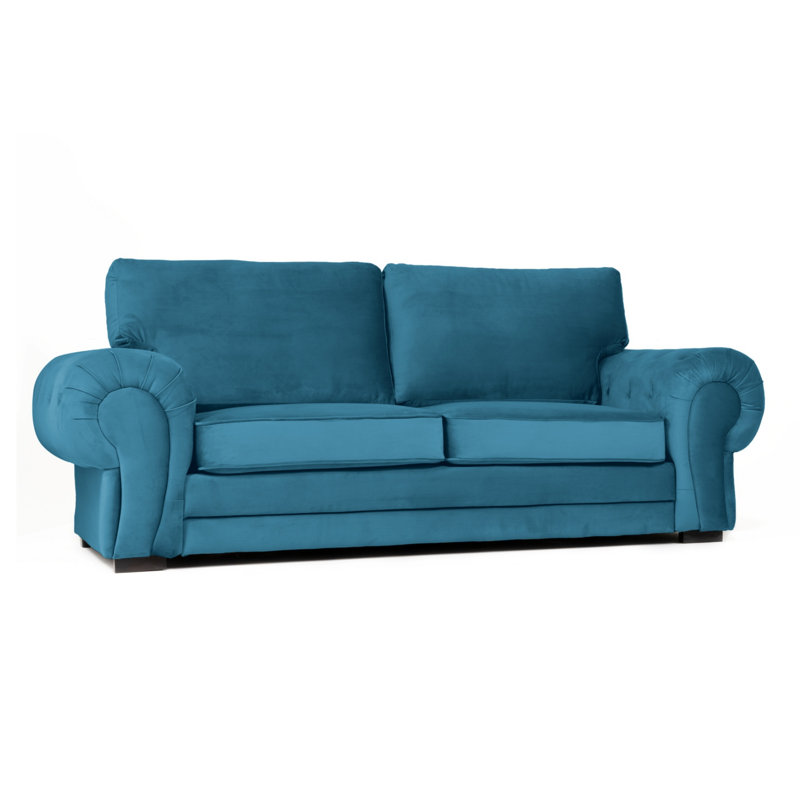 Fonda 3 Seater Velvet Sofa, Ocean