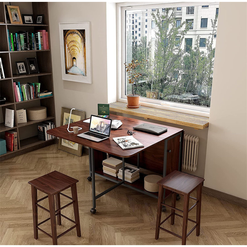 Extendable Pine Metal Base Dining Table