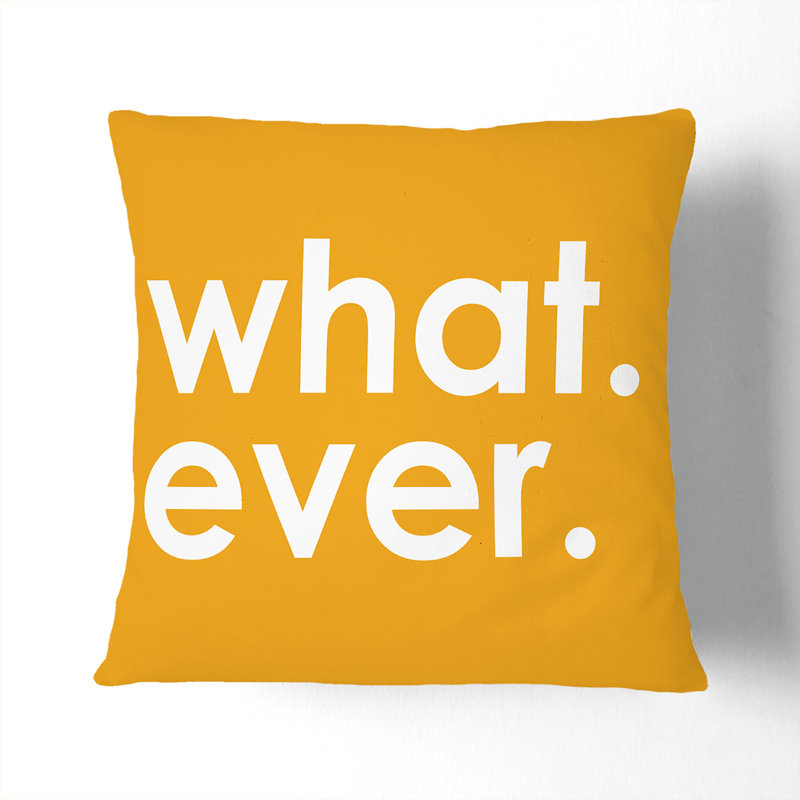 Whatever Yellow Scatter Cushion, White, 40cm H x 40cm W x 15cm D