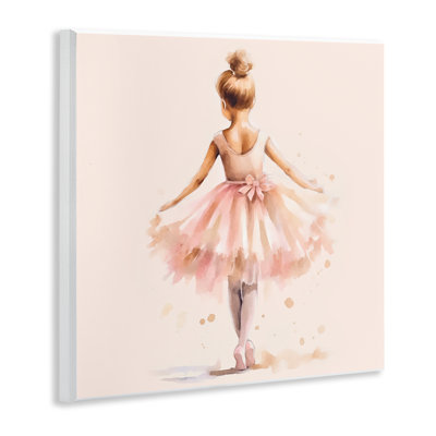 «Stepping Ballerina in Tutu», art mural sur bois par Andrea Haase