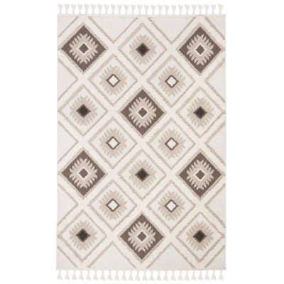 ImraanMoroccan Tassel Shag Geometric Indoor/Outdoor Rug