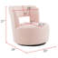 Fauteuil en tissu pivotant à 360 ° - rose, confortable pour le décor du salon