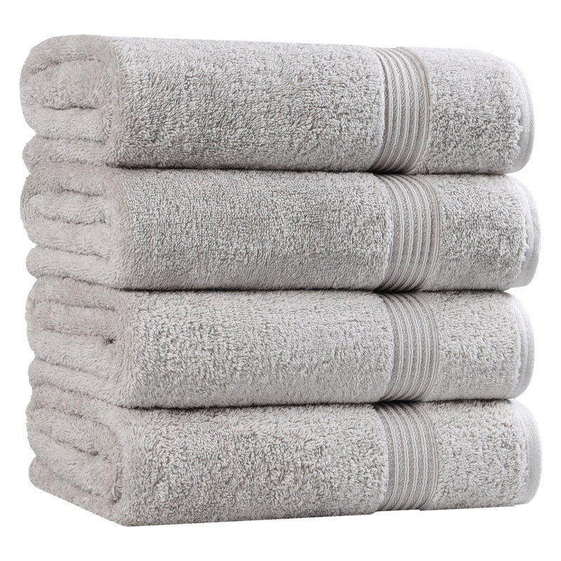 Oleg Heritage Egyptian Cotton Soft Absorbent Luxury Bath Towel, Silver