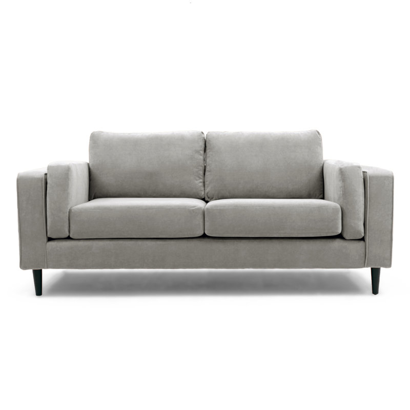 Deavian Velvet Sofa, 2, Dark Grey, Black