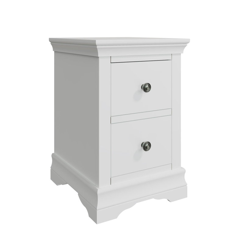 48cm W Solid + Manufactured Wood Bedside Table