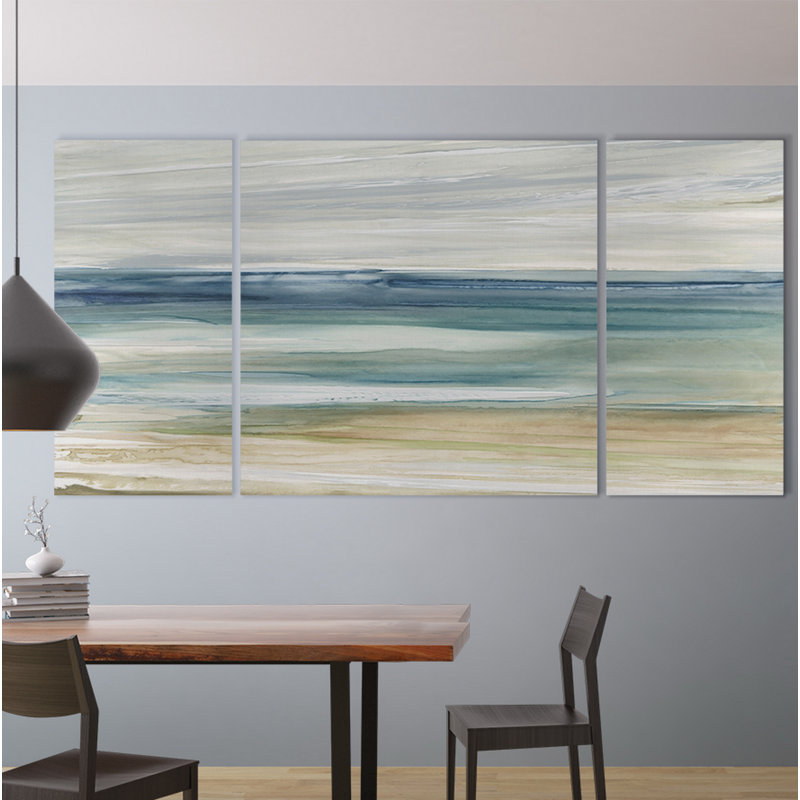 " Ocean Breeze " 3 - Pieces Painting Print, 24" H x 48" W x 1.5" D